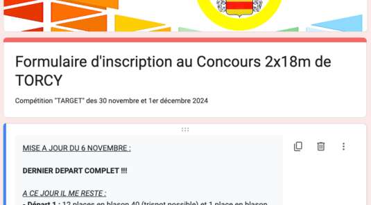 Concours TARGET de la saison salle 2025